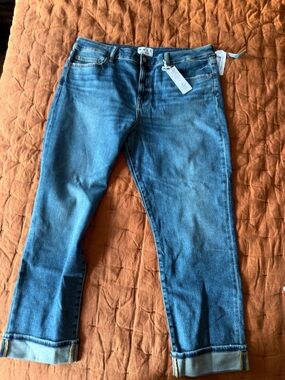 Daze Denim Medium Blue Cropped Cuffed Jeans
